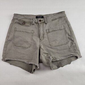 Judy Blue High Rise Jean Shorts Womens 1XL Green Stretch 5" Inseam Cut Off